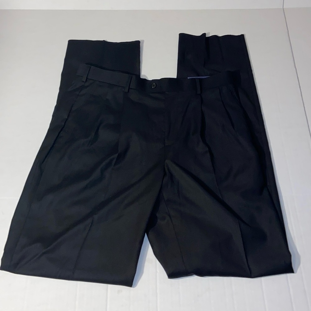 Croft And Barrow Men’s Size 34 W Raw Hem New Black Pants Slacks Classic Fit